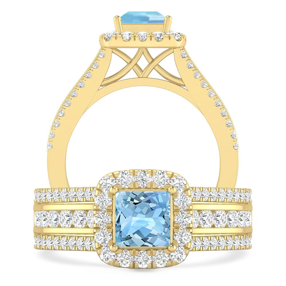 Yellow Gold - Aquamarine