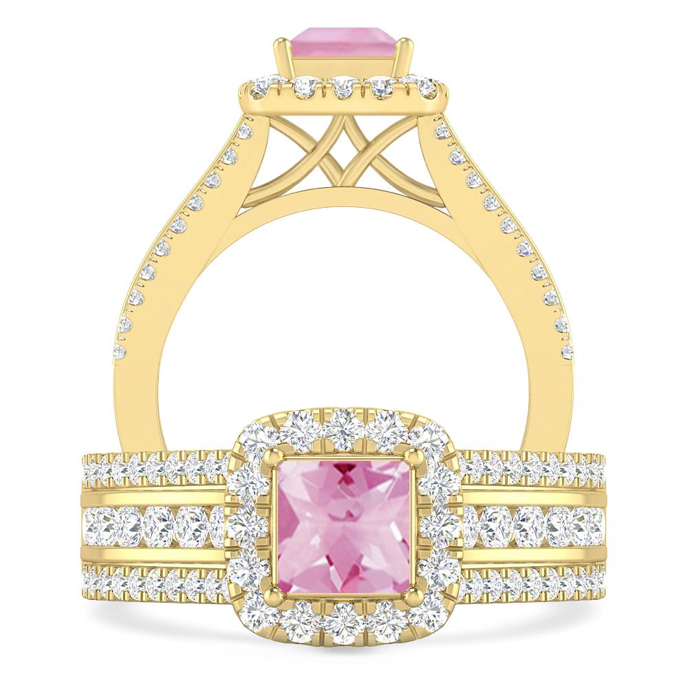 Yellow Gold - Pink Tourmaline