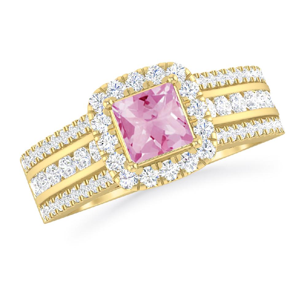 Yellow Gold - Pink Tourmaline