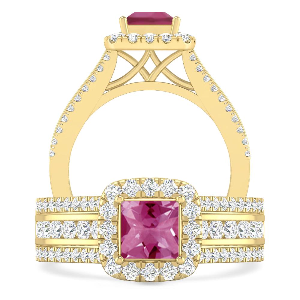 Yellow Gold - Pink Tourmaline