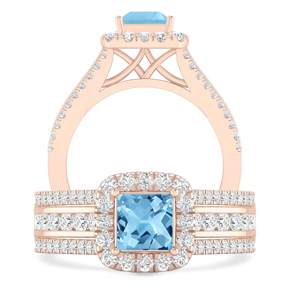 Rose Gold - Blue Topaz