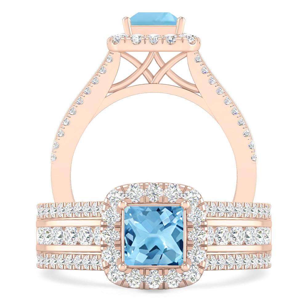 Rose Gold - Blue Topaz