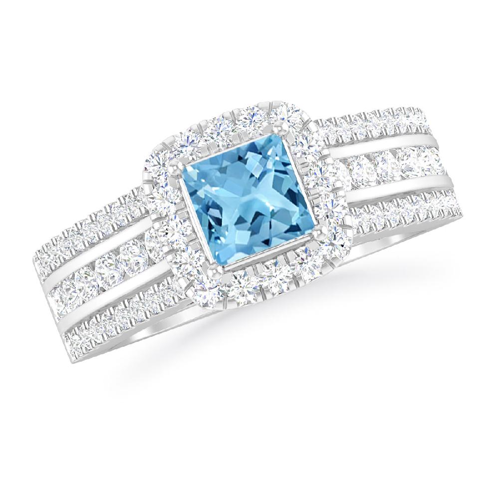 White Gold - Blue Topaz