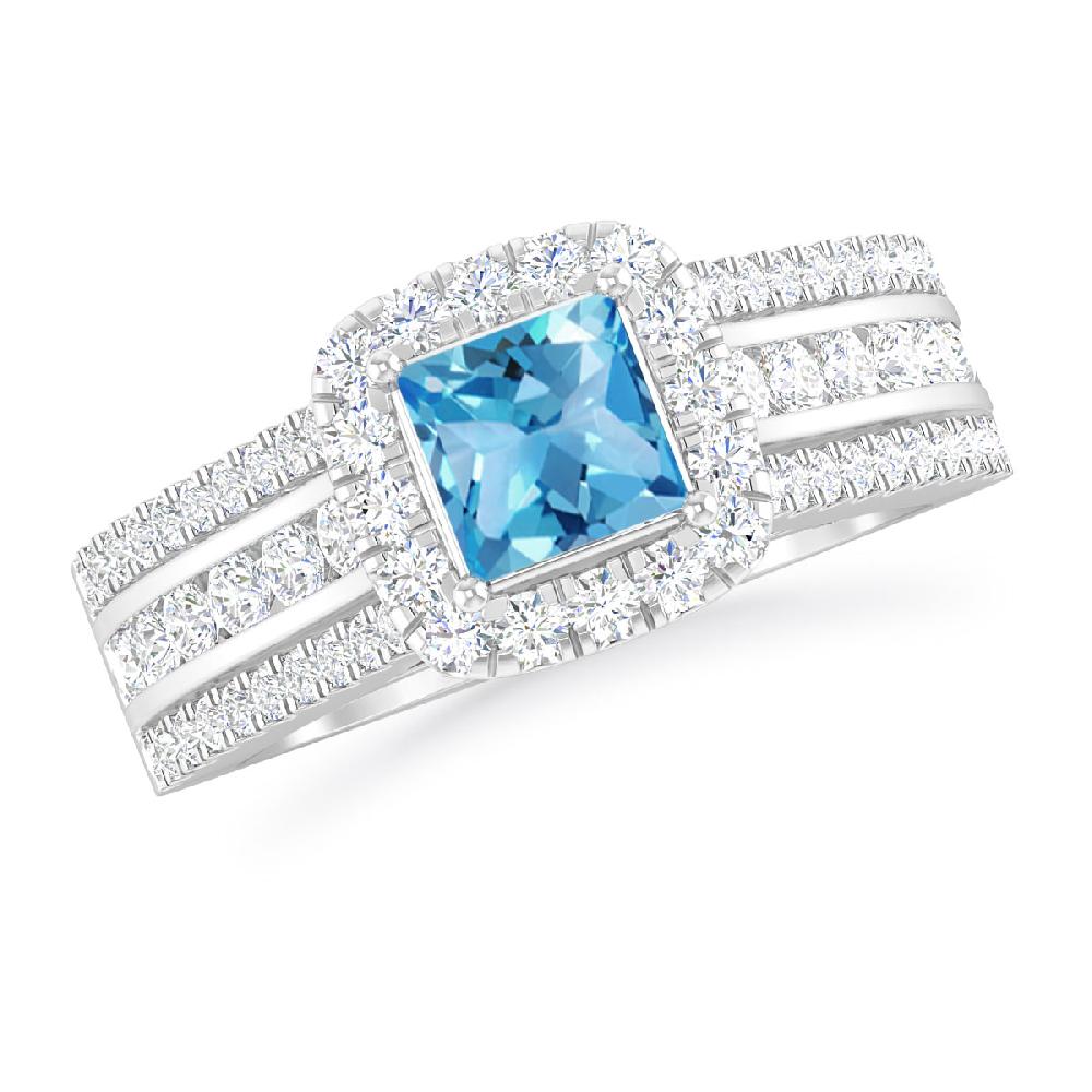 White Gold - Blue Topaz