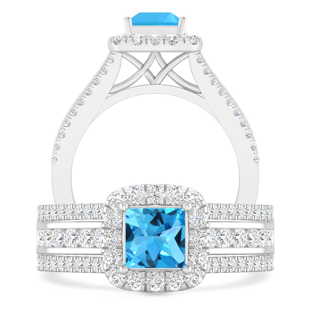 White Gold - Blue Topaz