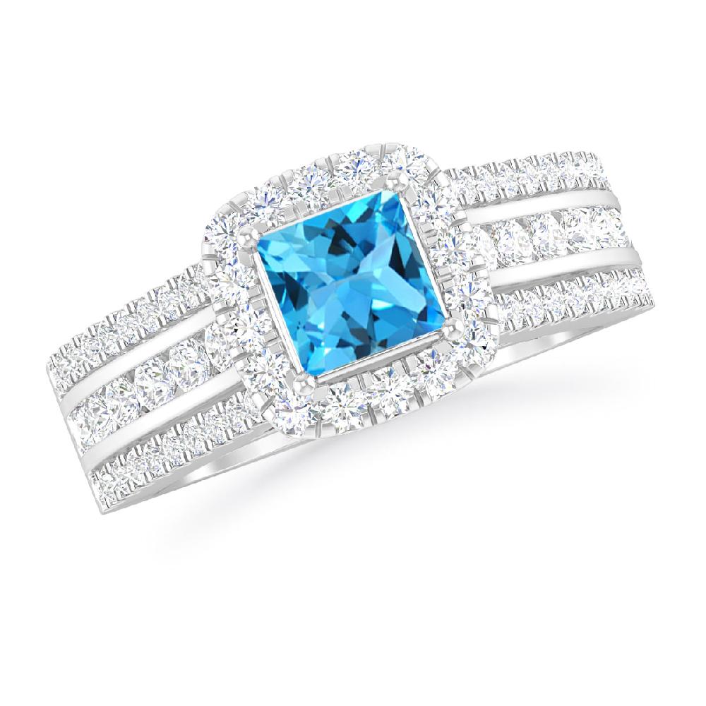 White Gold - Blue Topaz