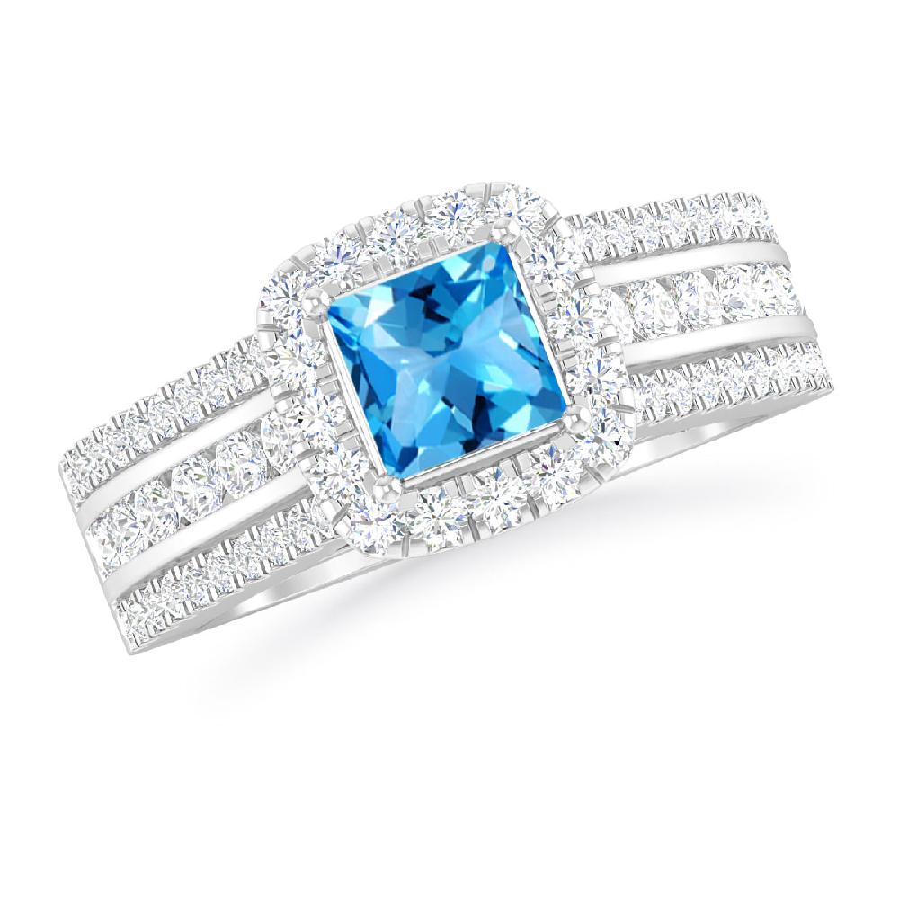 White Gold - Blue Topaz