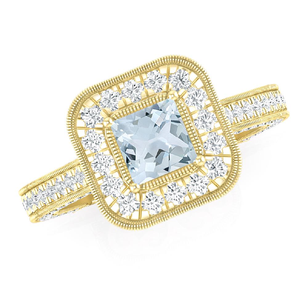 Yellow Gold - Aquamarine