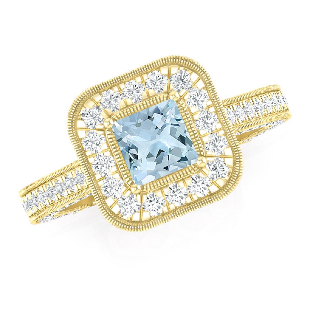 Yellow Gold - Aquamarine