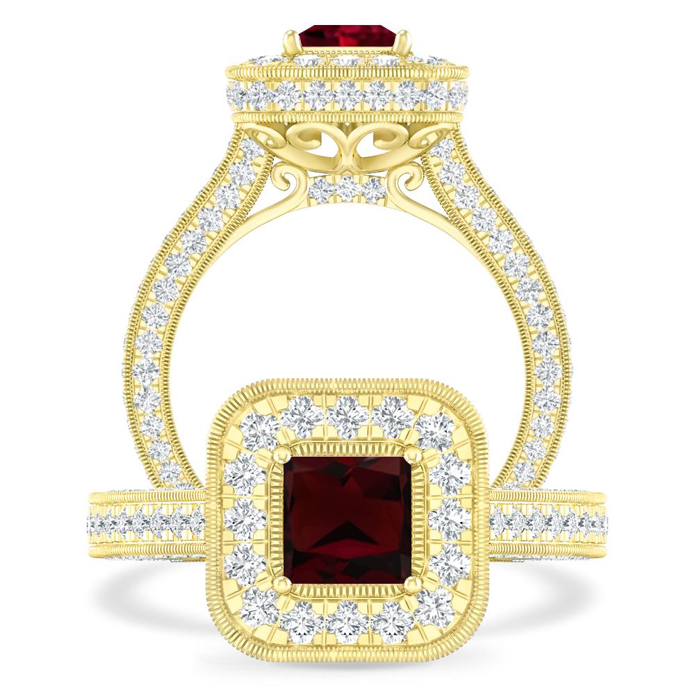 Yellow Gold - Garnet