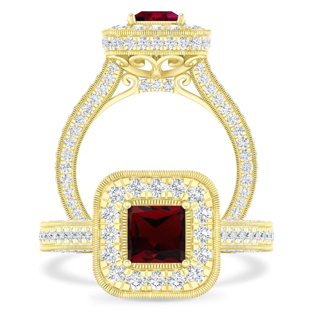 Yellow Gold - Garnet