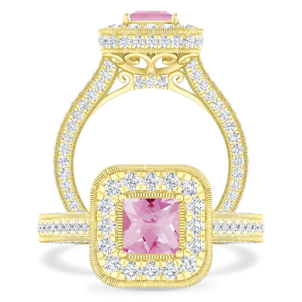 Yellow Gold - Pink Tourmaline