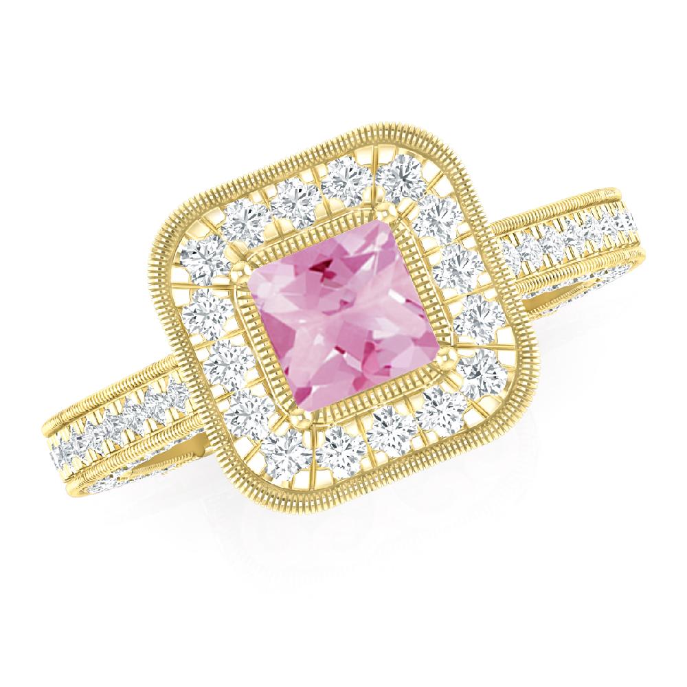 Yellow Gold - Pink Tourmaline