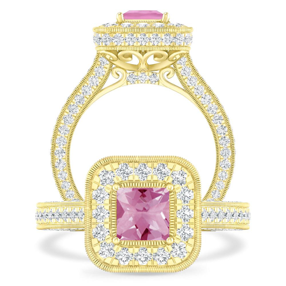 Yellow Gold - Pink Tourmaline