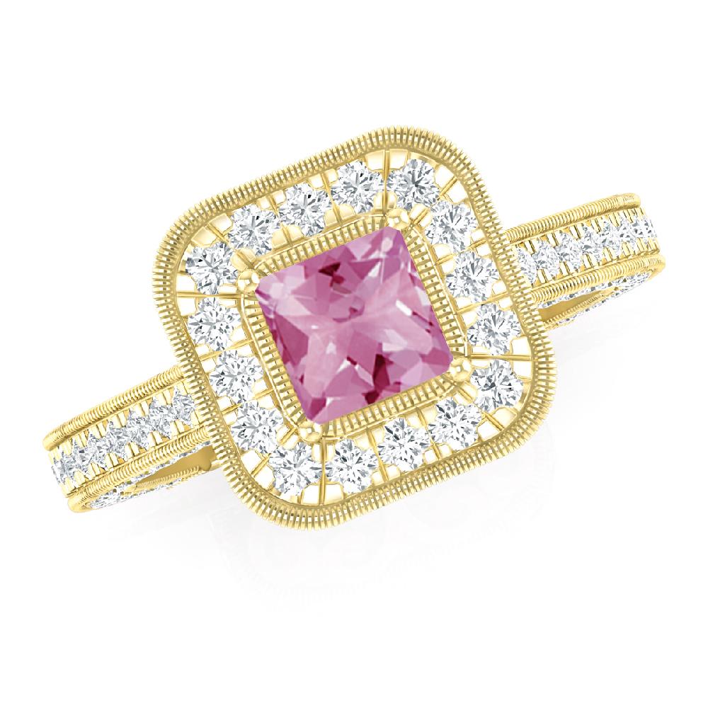 Yellow Gold - Pink Tourmaline