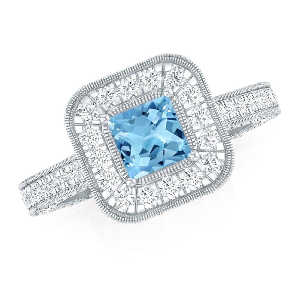 White Gold - Blue Topaz