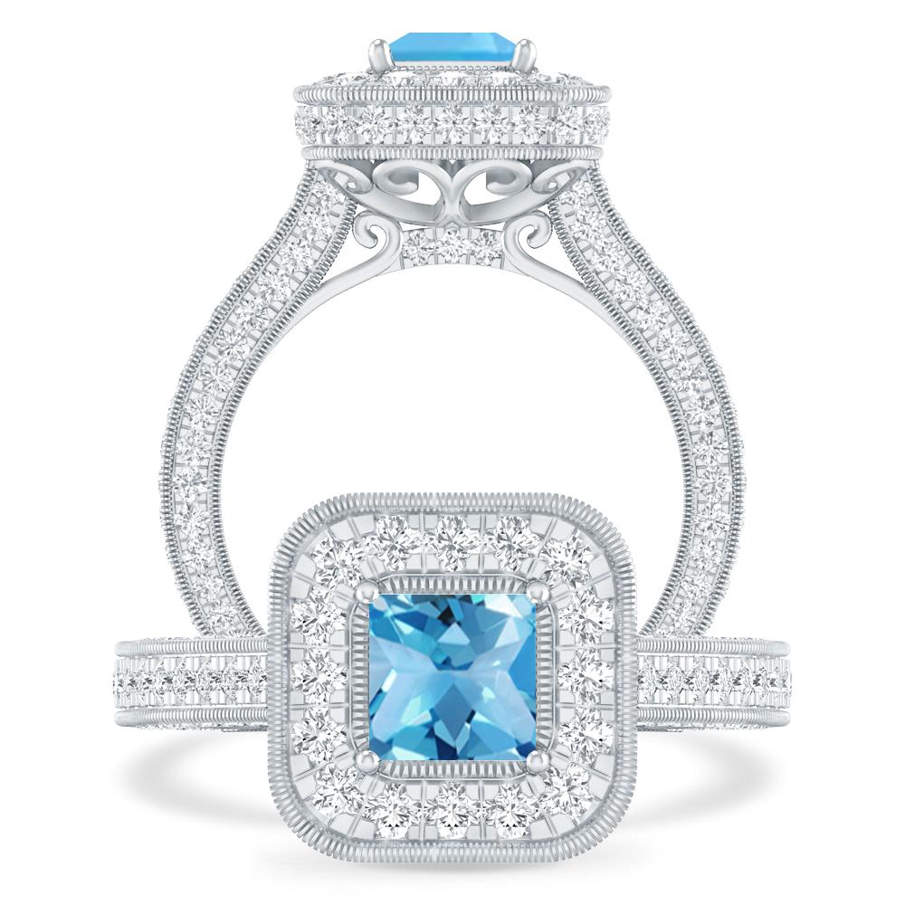 White Gold - Blue Topaz