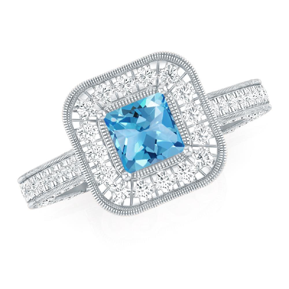 White Gold - Blue Topaz