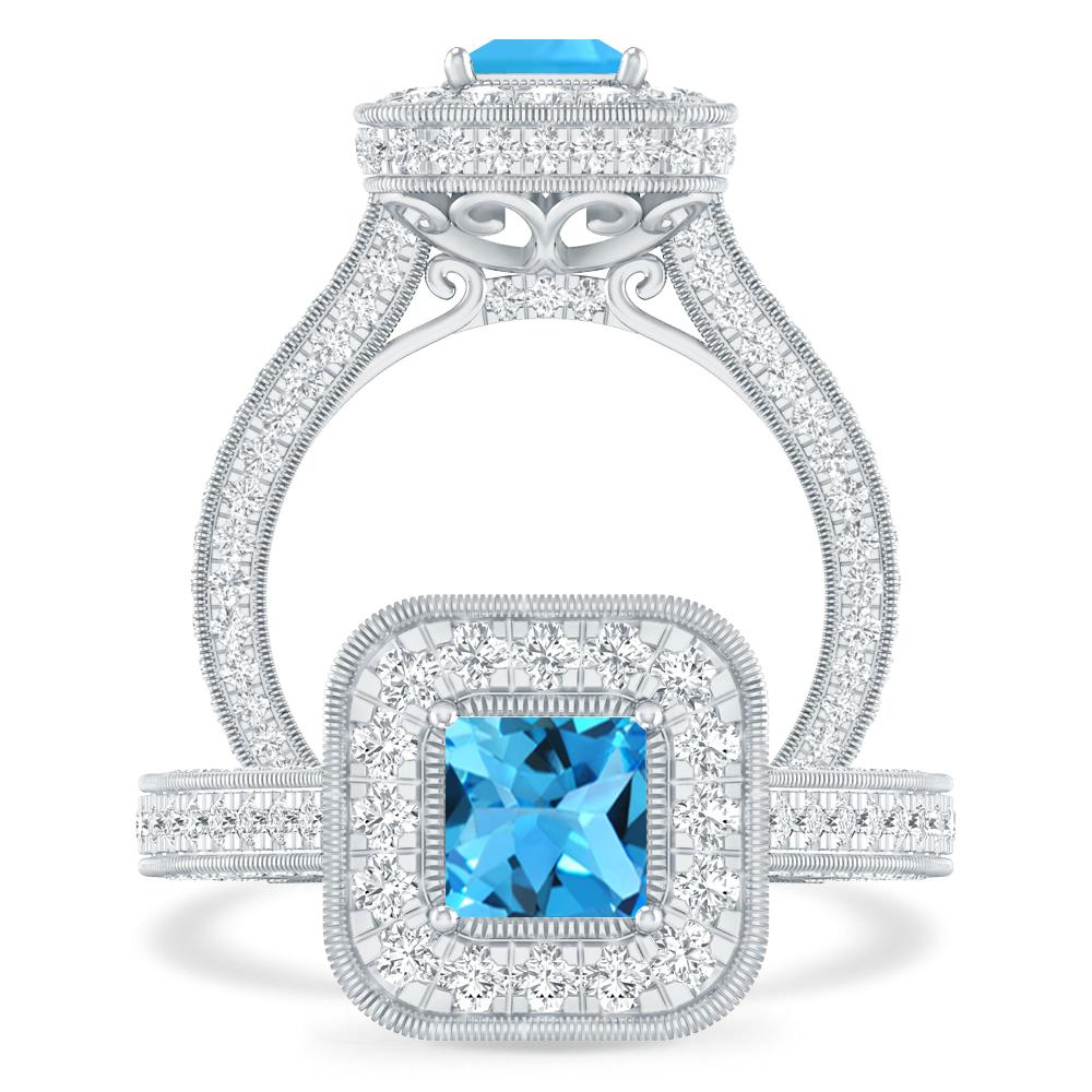 White Gold - Blue Topaz