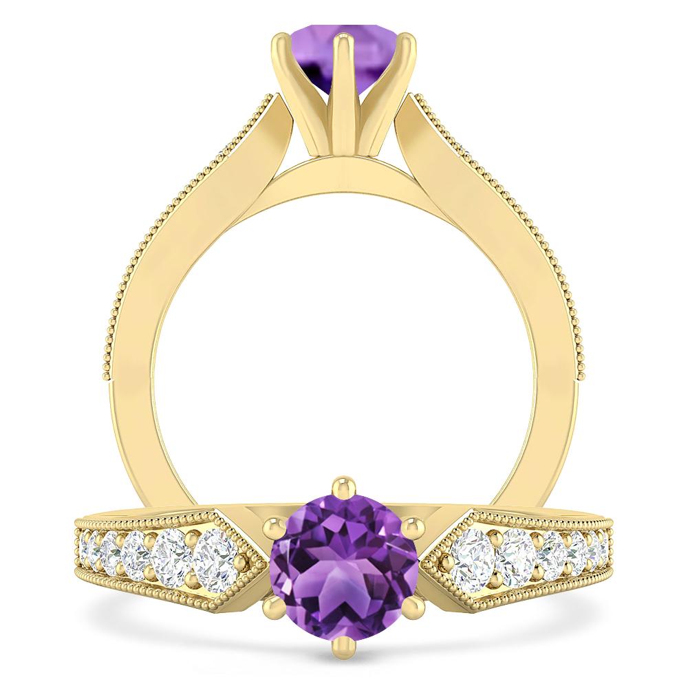 Yellow Gold - Amethyst