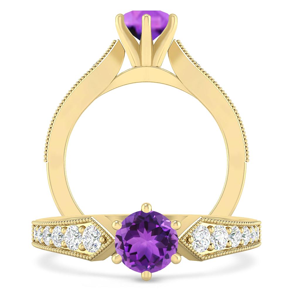 Yellow Gold - Amethyst