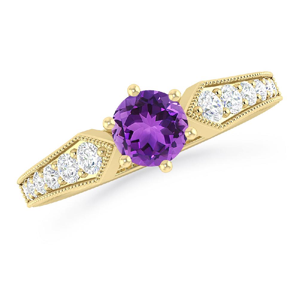 Yellow Gold - Amethyst