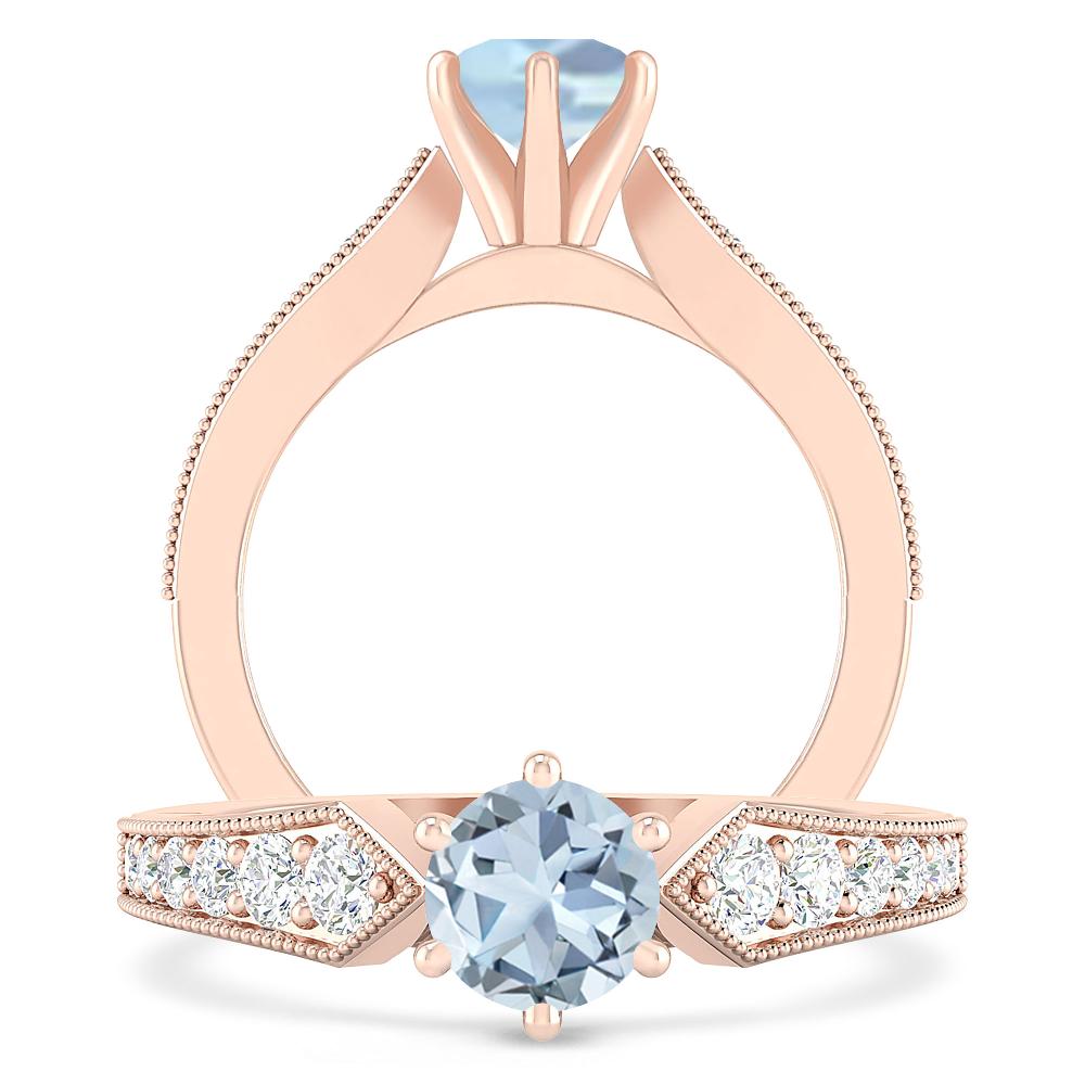 Rose Gold - Aquamarine