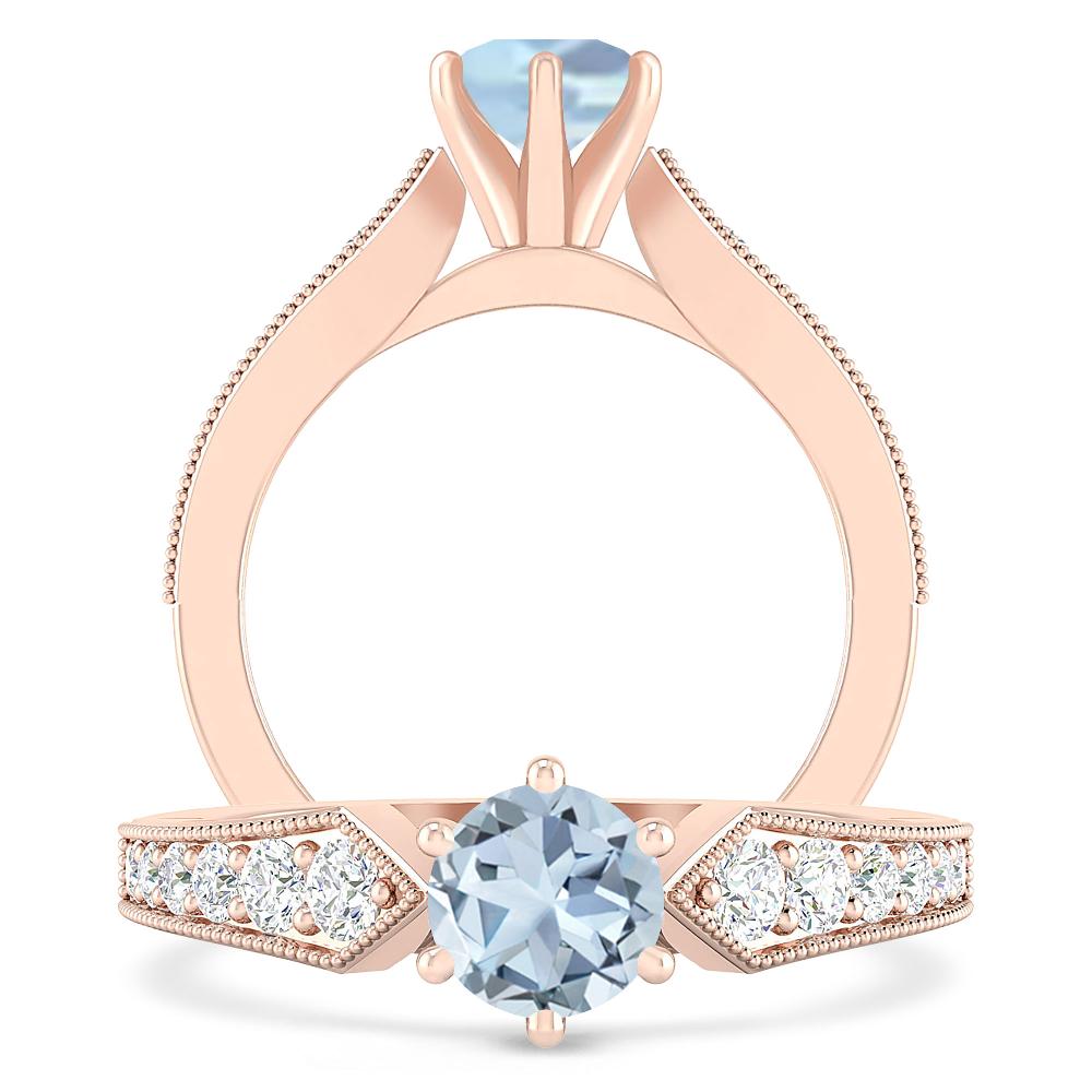 Rose Gold - Aquamarine