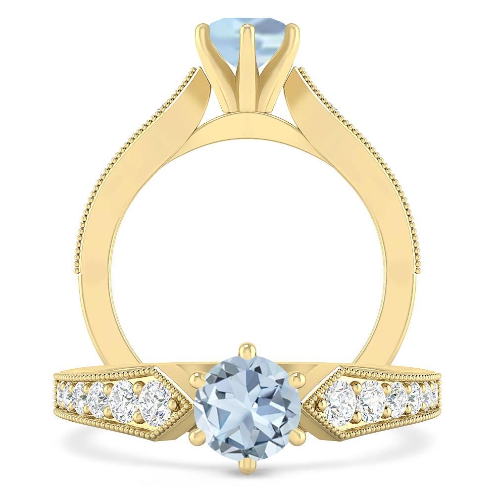 Yellow Gold - Aquamarine