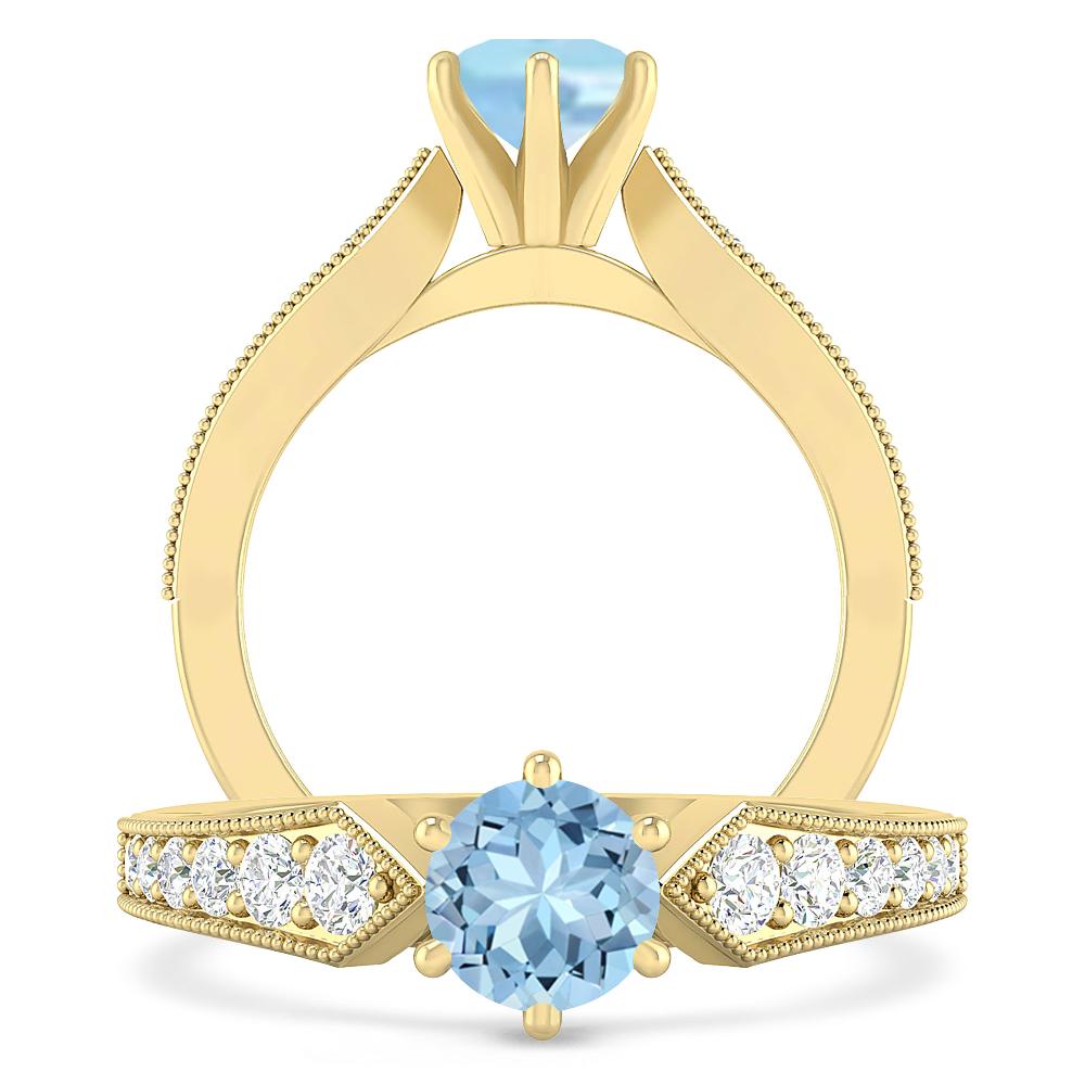 Yellow Gold - Aquamarine