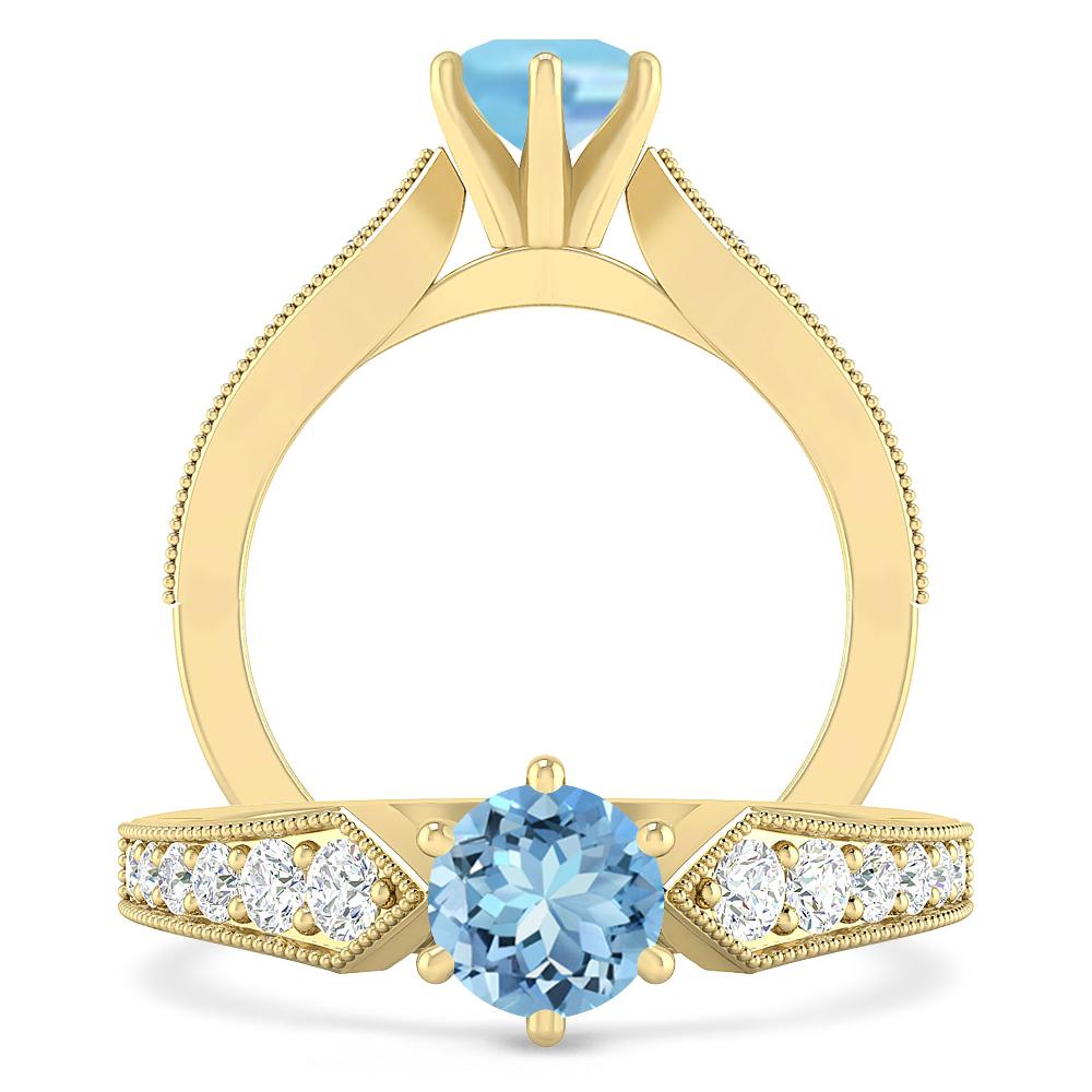 Yellow Gold - Aquamarine