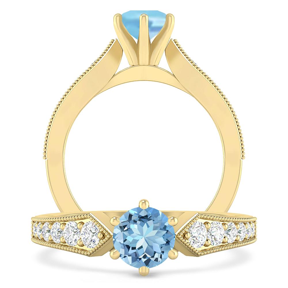 Yellow Gold - Aquamarine