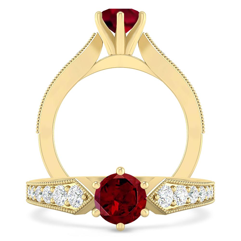 Yellow Gold - Garnet