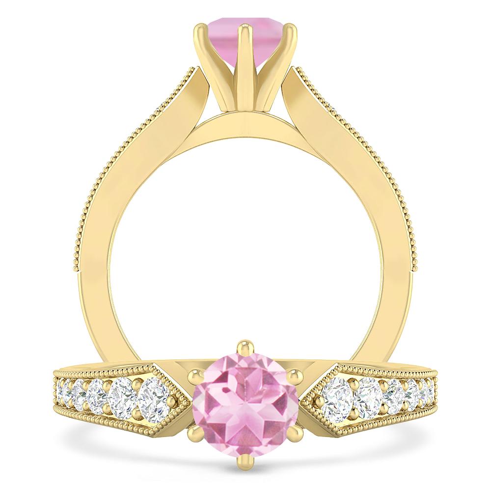 Yellow Gold - Pink Tourmaline