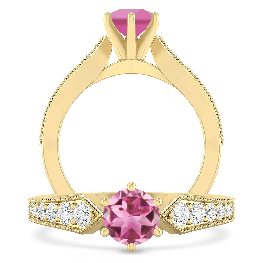 Yellow Gold - Pink Tourmaline