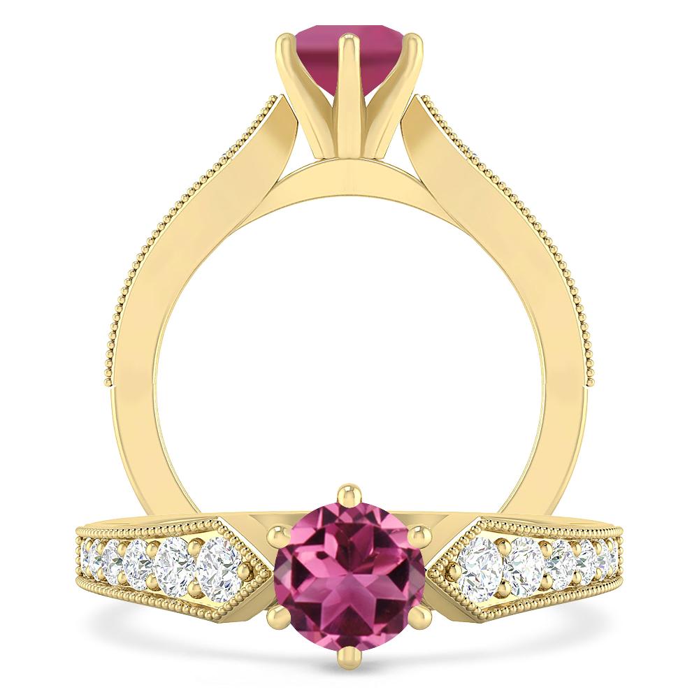 Yellow Gold - Pink Tourmaline