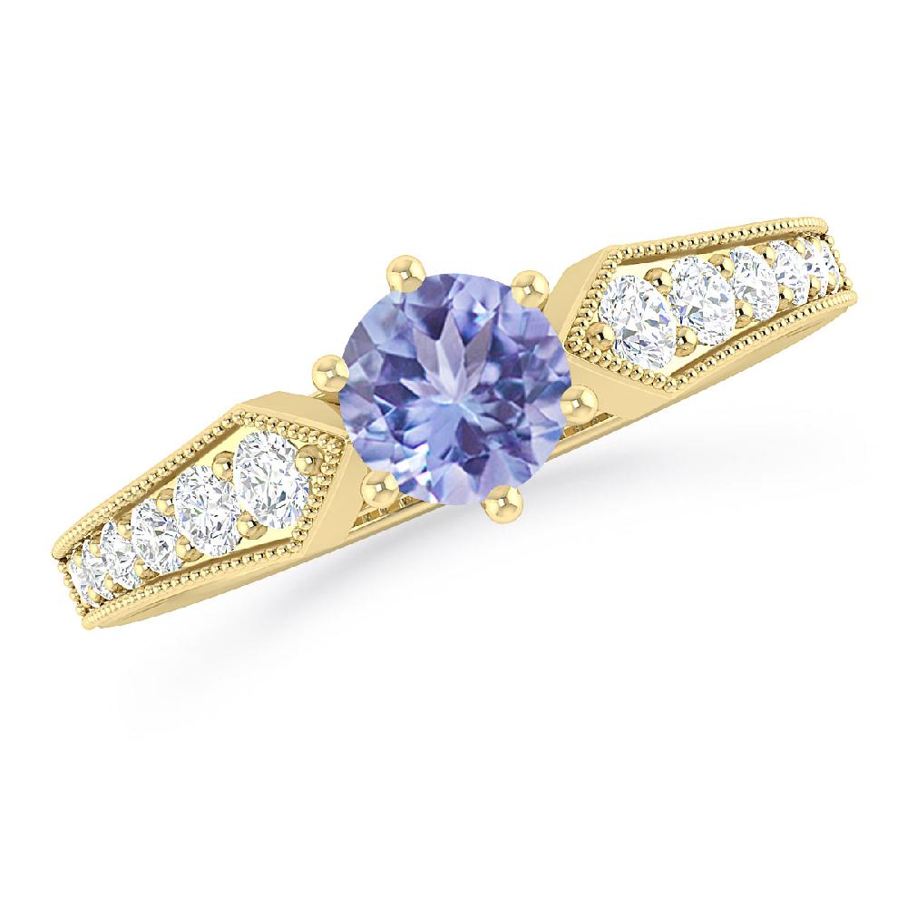 Yellow Gold - Tanzanite