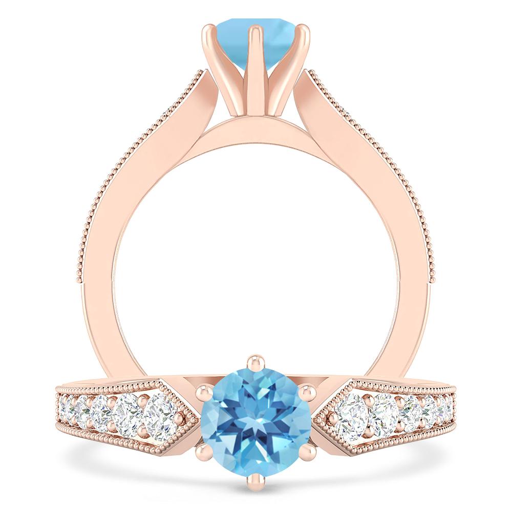 Rose Gold - Blue Topaz