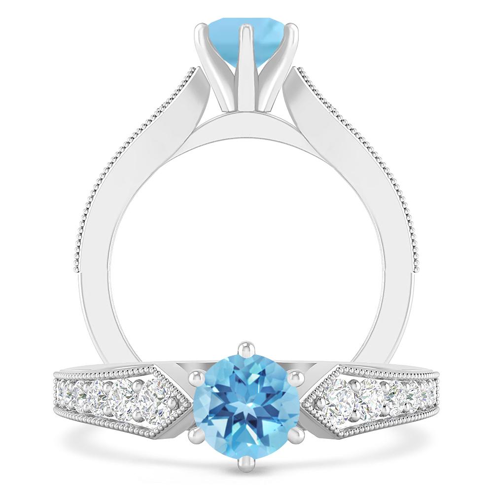 White Gold - Blue Topaz