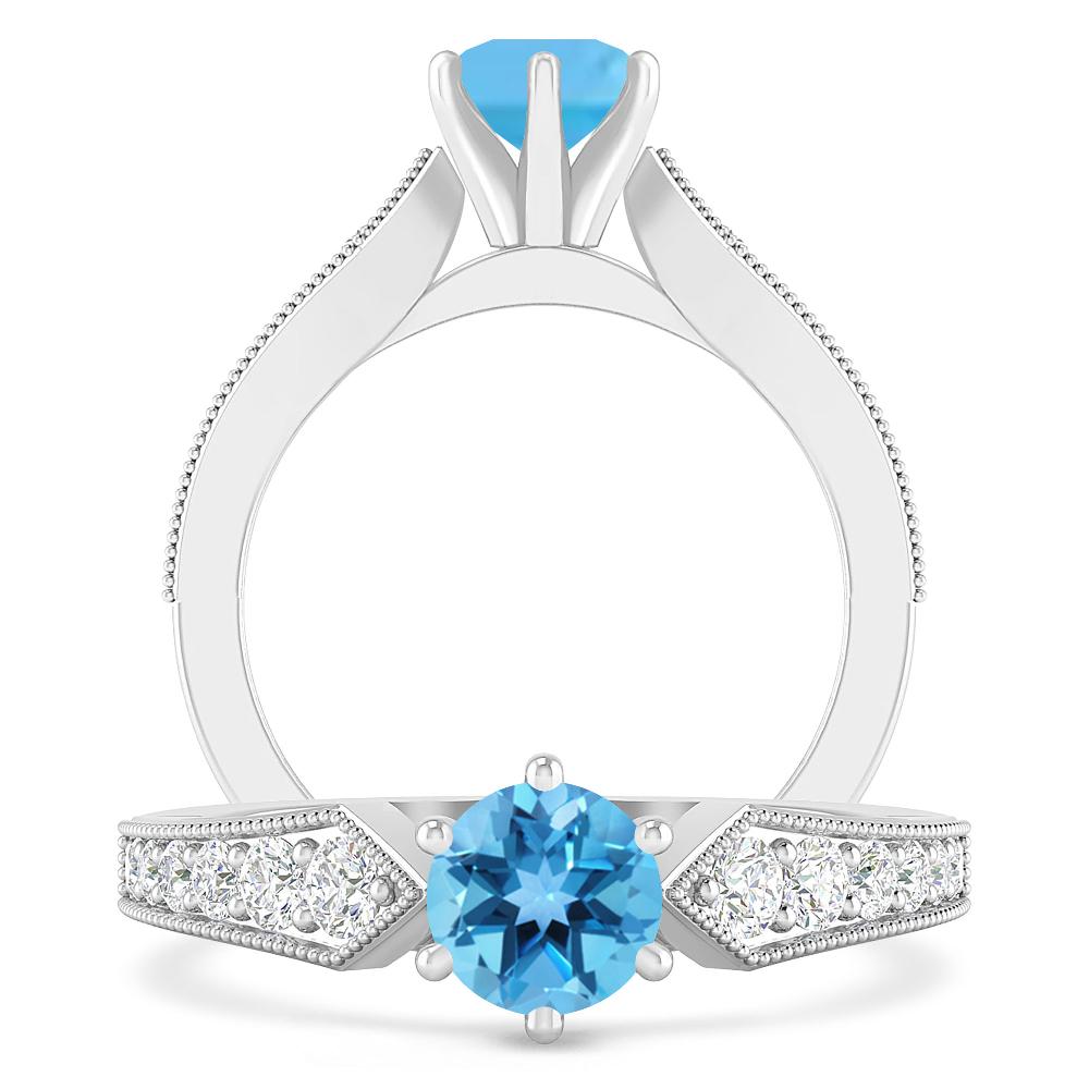 White Gold - Blue Topaz