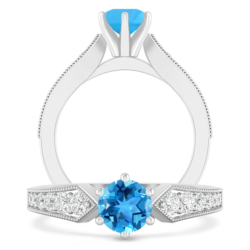 White Gold - Blue Topaz