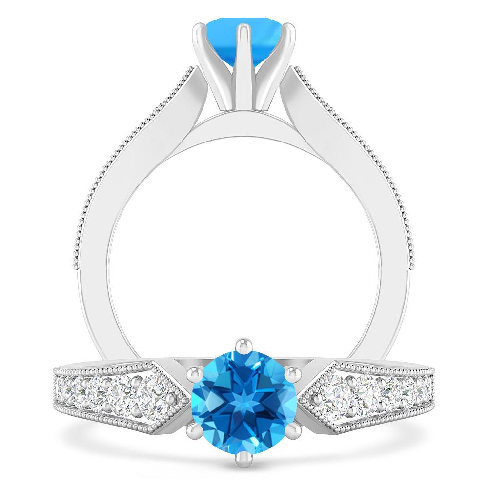 White Gold - Blue Topaz