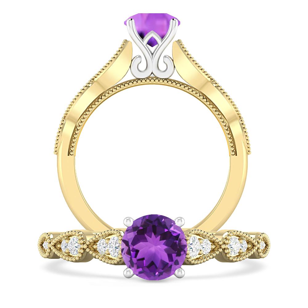 Yellow Gold - Amethyst