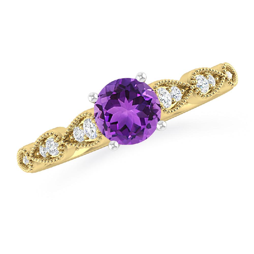 Yellow Gold - Amethyst