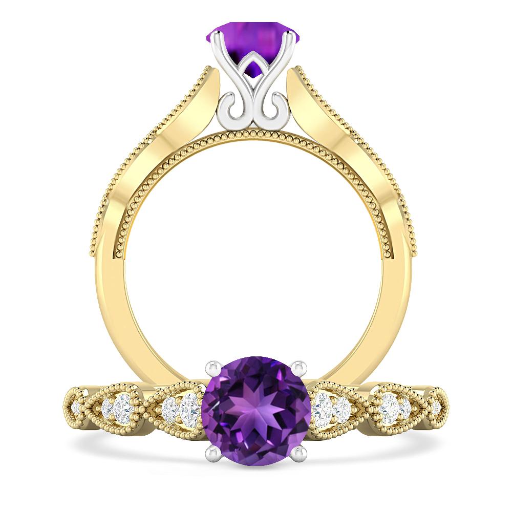 Yellow Gold - Amethyst