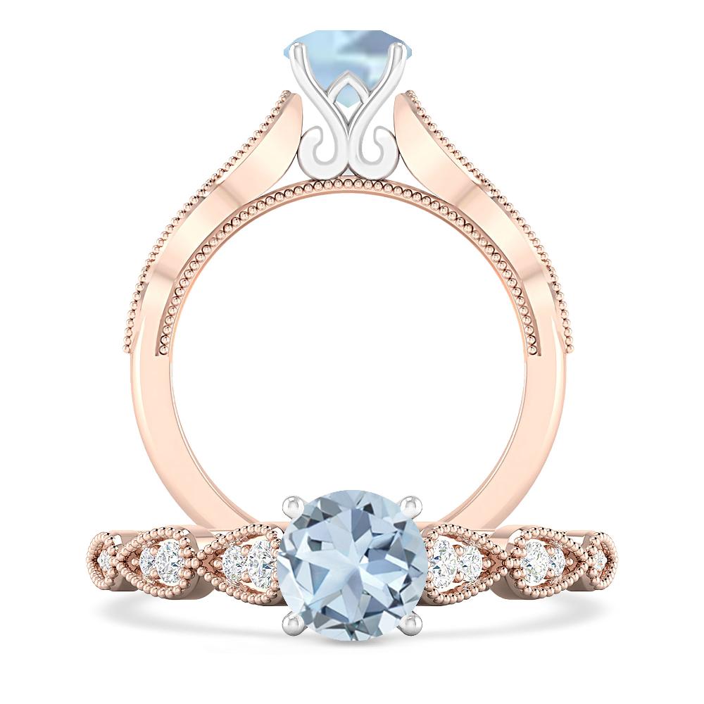 Rose Gold - Aquamarine