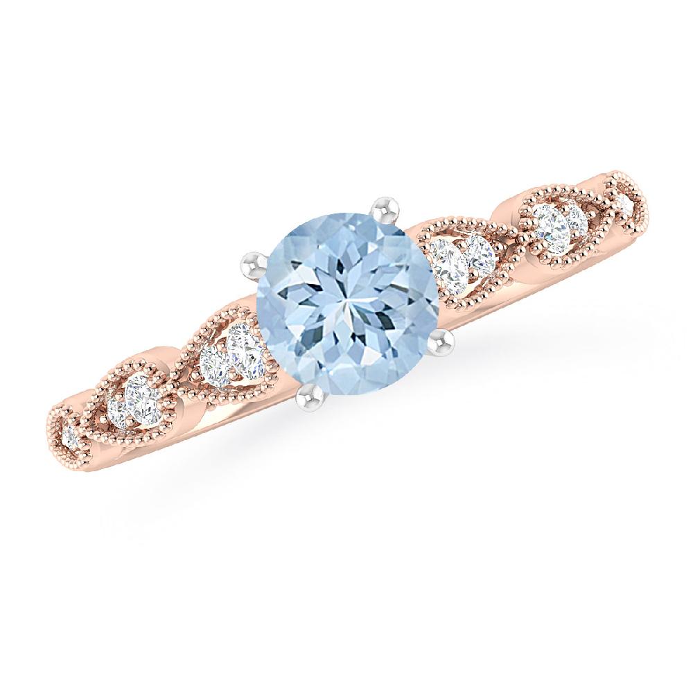 Rose Gold - Aquamarine