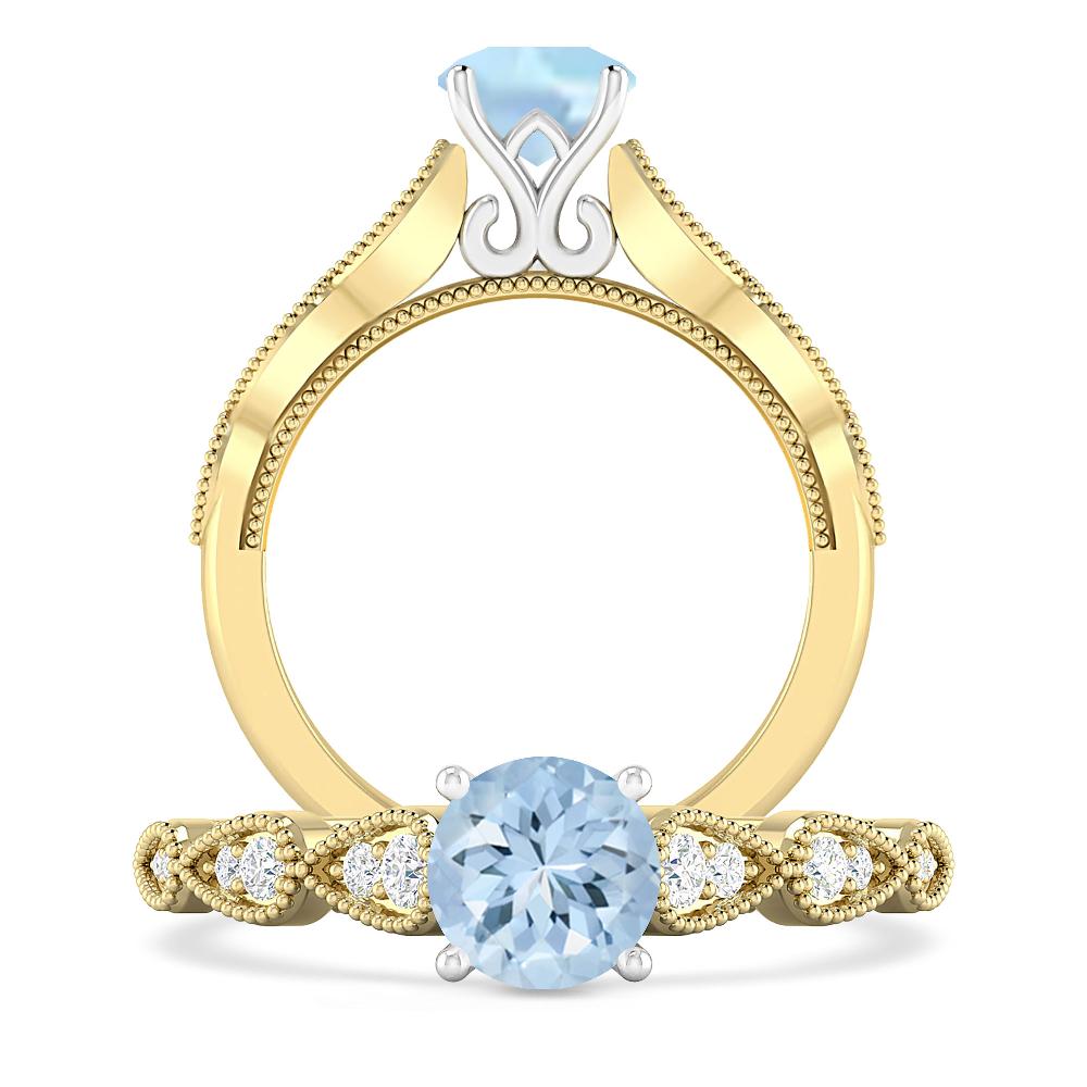 Yellow Gold - Aquamarine