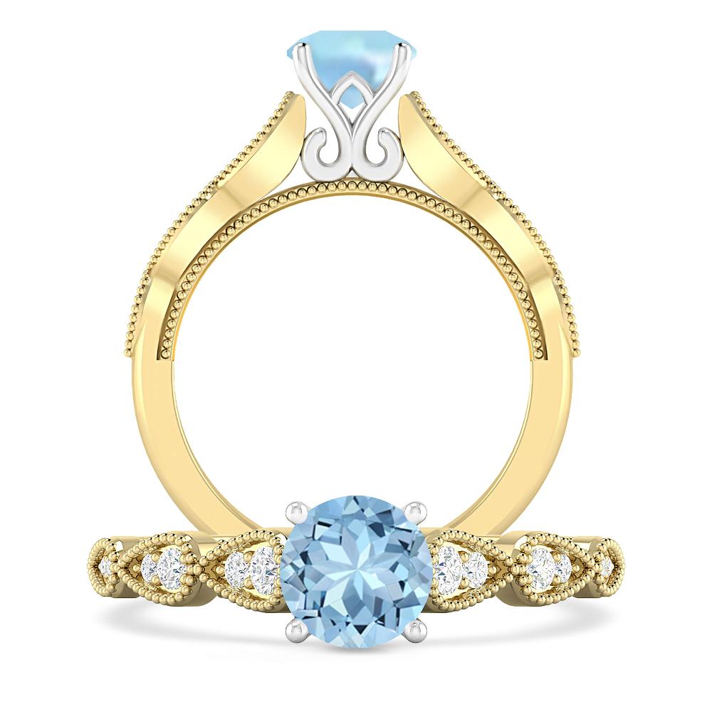 Yellow Gold - Aquamarine