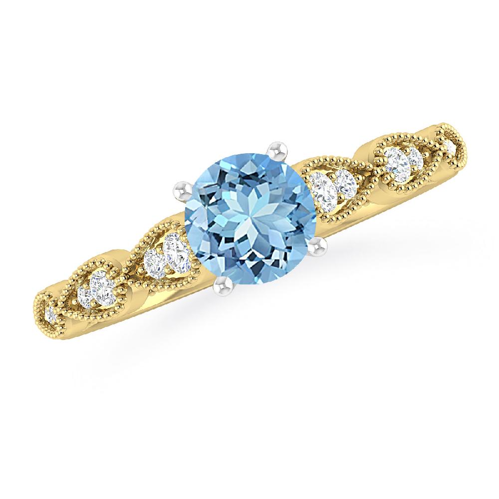 Yellow Gold - Aquamarine